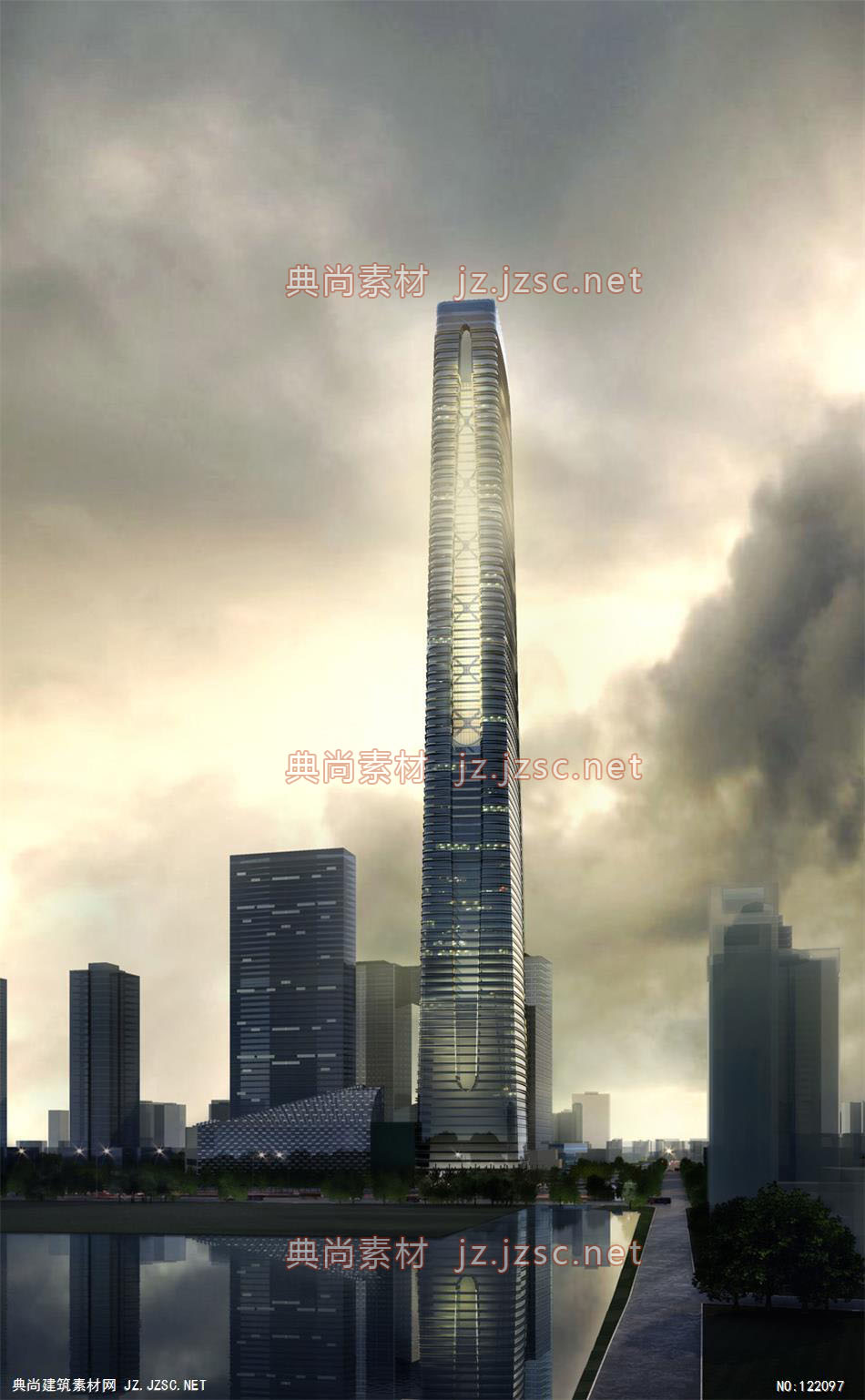 A杭州余杭区AUX综合体08 超高层办公建筑效果图