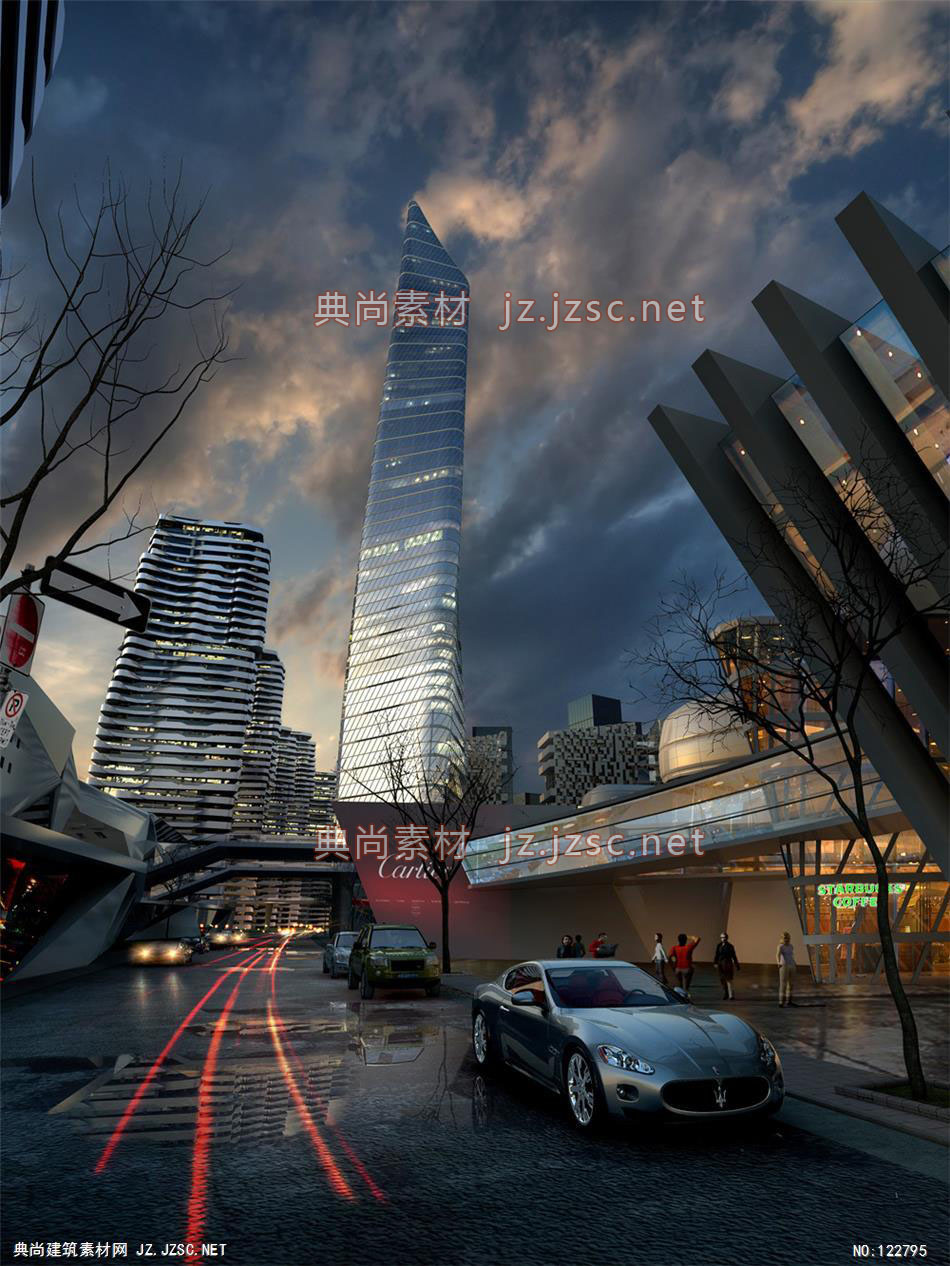 A重庆重钢项目05 超高层办公建筑效果图