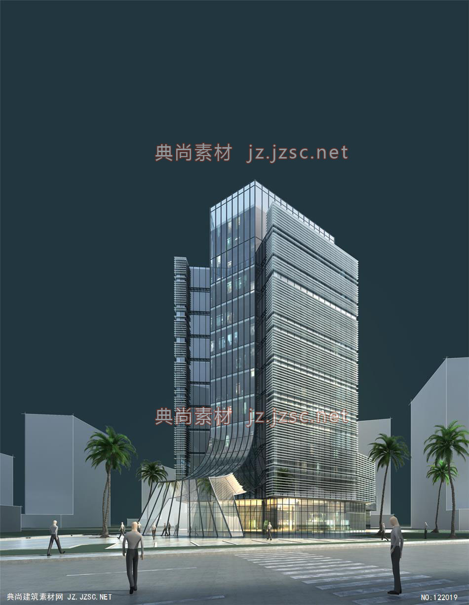 A工运大厦03 超高层办公建筑效果图