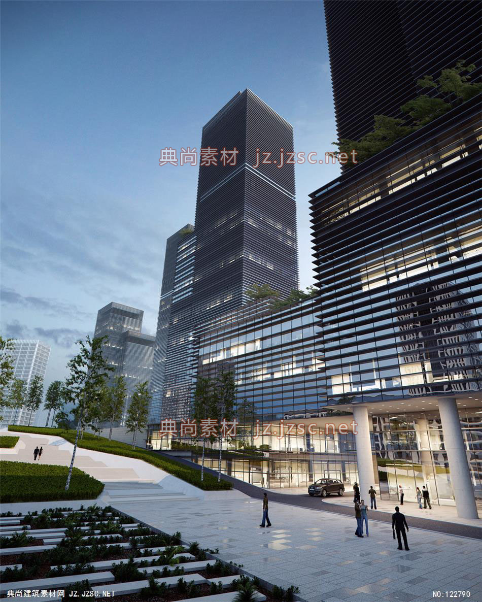 A重庆科技金融中心03 超高层办公建筑效果图
