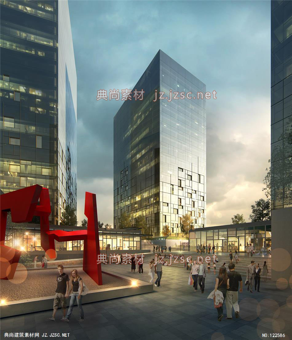 A望京项目02 超高层办公建筑效果图