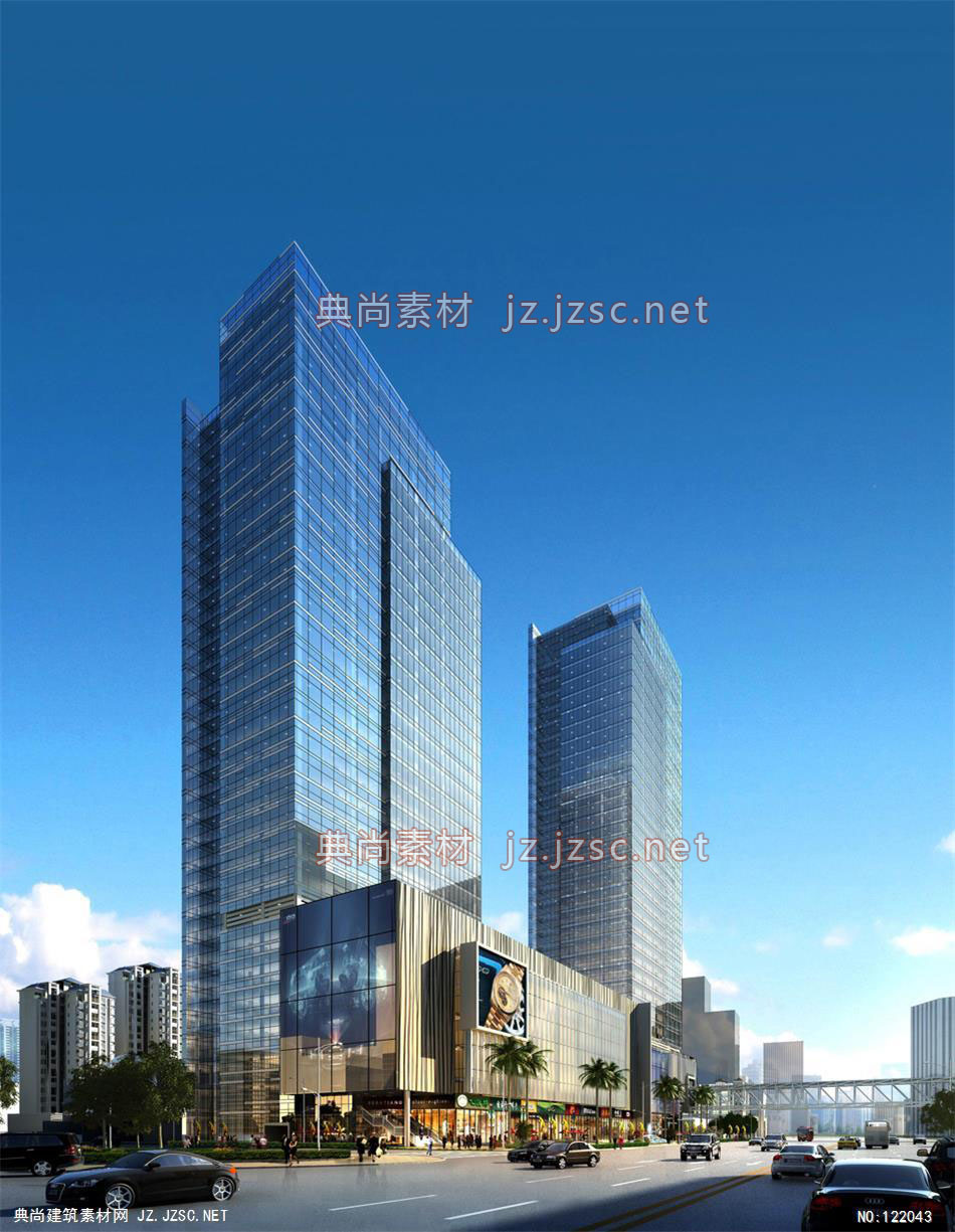 A广州坑口公建第二轮01 超高层办公建筑效果图