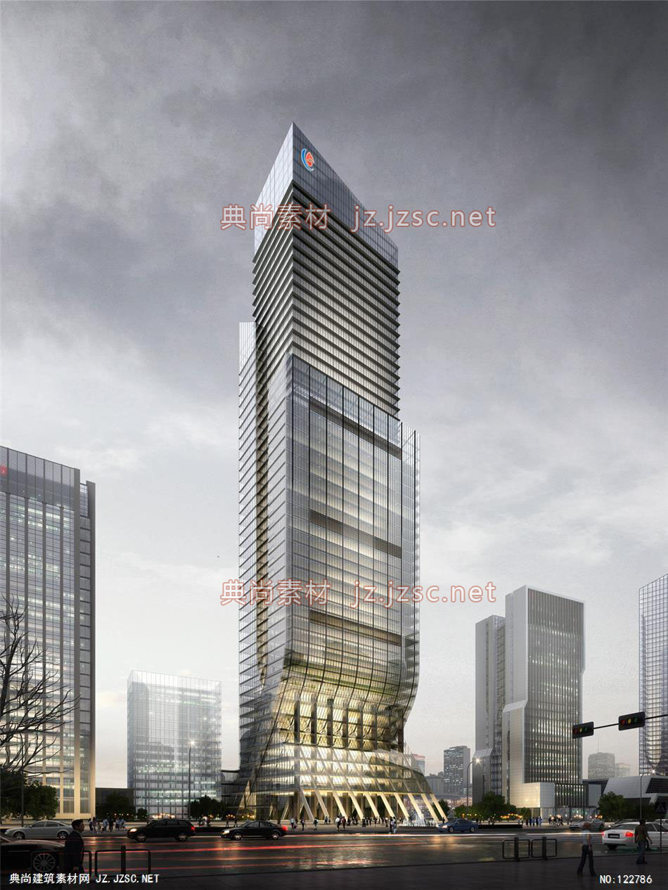 A重庆CBD中央商务区 超高层办公建筑效果图
