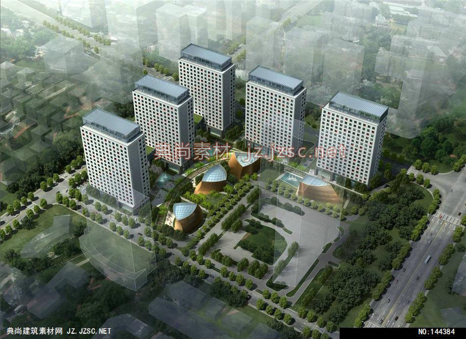 公建三所张工无锡紫金规划3地块1效果图-办公楼效果图办公建筑