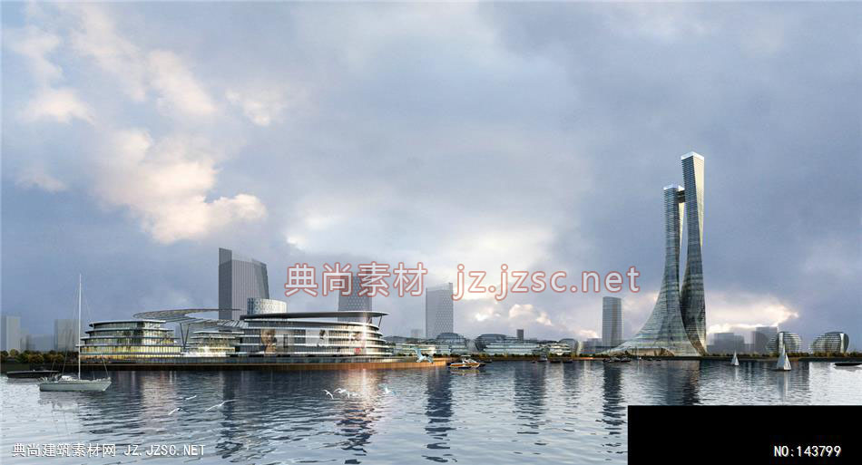 高层公建同济王工烟台规划修改31效果图-办公楼效果图办公建筑