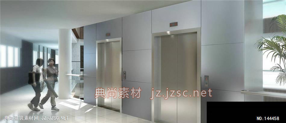 公建上海同程中环学校电梯3效果图-办公楼效果图办公建筑