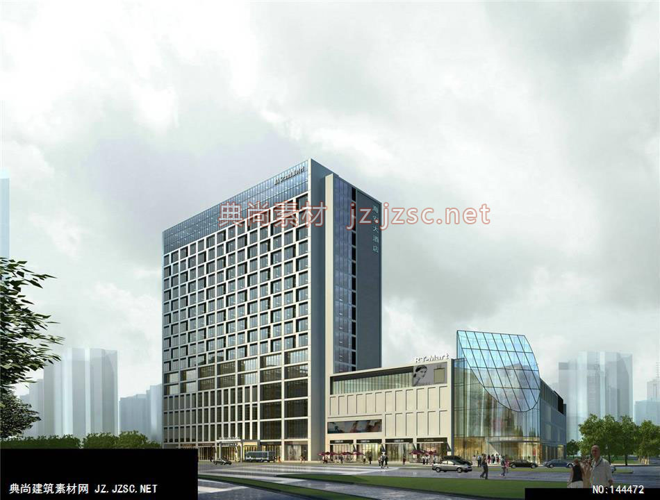 东岸-史工-海安县大润发项目第3轮-2效果图-办公楼效果图办公建筑