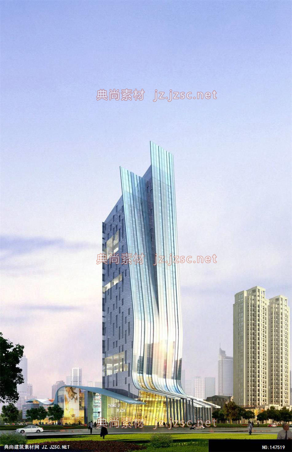 郑工-奉化长丁地块-101效果图-办公楼效果图办公建筑