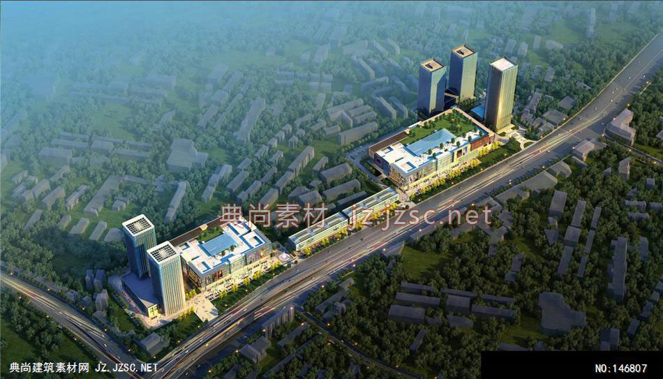 温岭中普建筑设计院-武汉数码城-3效果图-办公楼效果图办公建筑