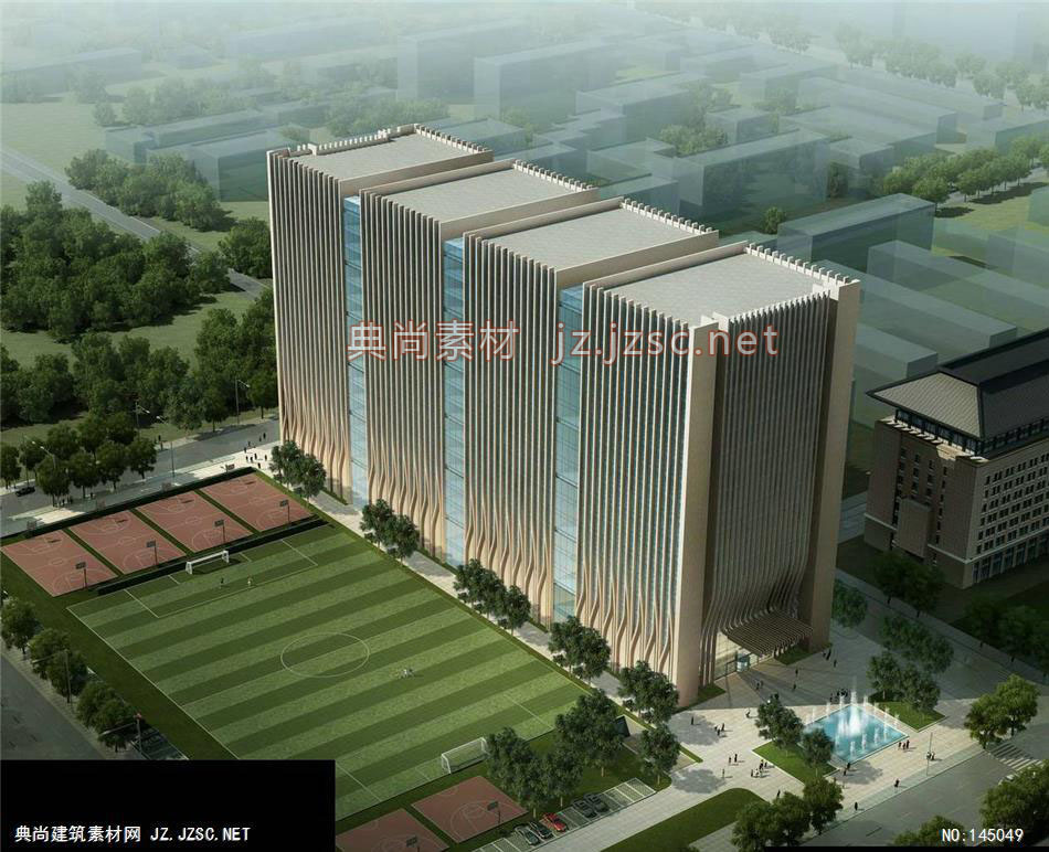 公建一所吴工广发银行76米68米101效果图-办公楼效果图办公建筑
