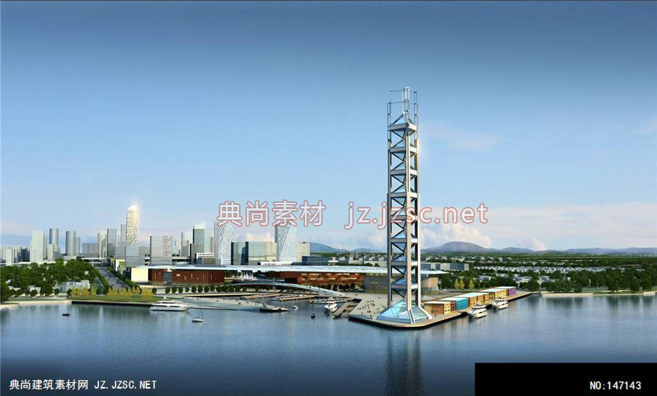 易工-长兴太湖新城核心区城市设计-7效果图-办公楼效果图办公建筑