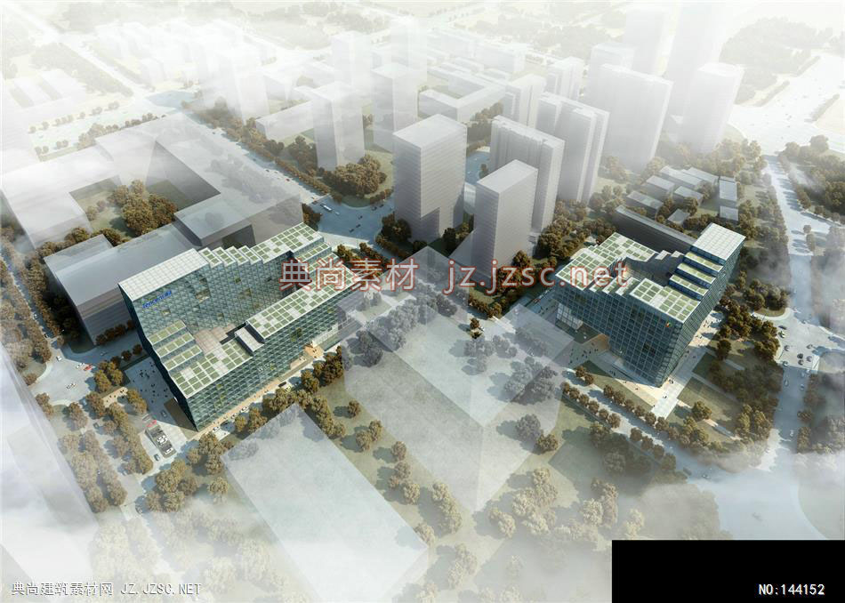 陈总-腾讯项目第二轮-3效果图-办公楼效果图办公建筑