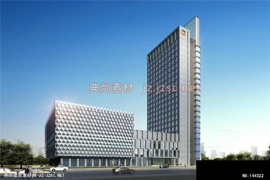 公建三所严工国家开发银行陕西分行5效果图-办公楼效果图办公建筑