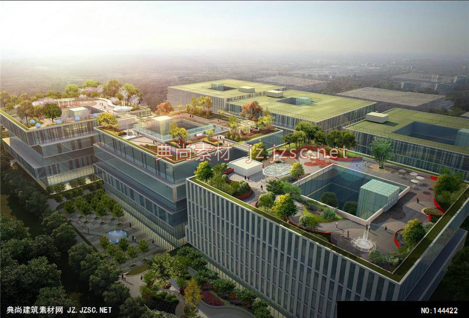 公建上海国安园林报喜鸟项目5效果图-办公楼效果图办公建筑