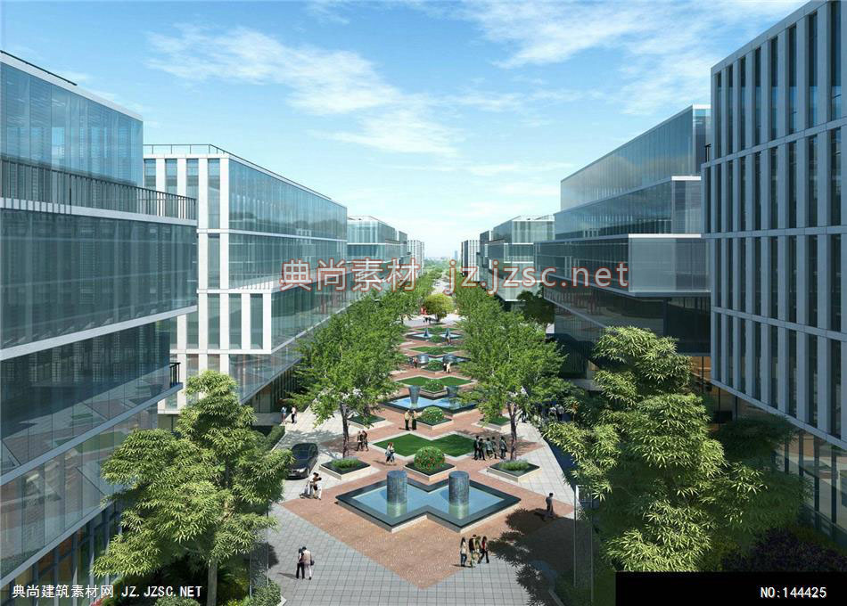 公建上海国安园林报喜鸟项目6效果图-办公楼效果图办公建筑