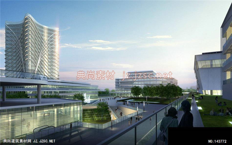 北京华能集团创业中心-2效果图-办公楼效果图办公建筑