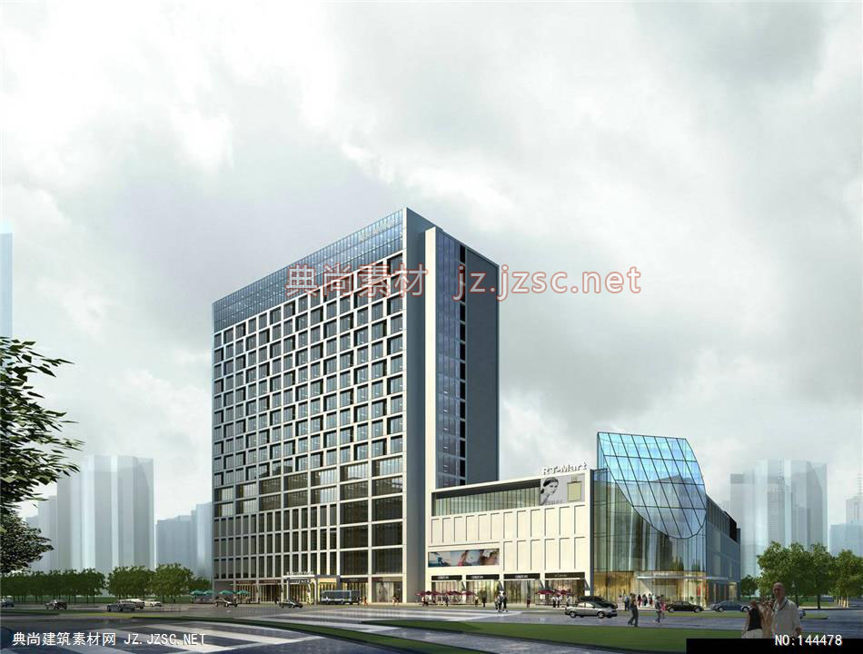 东岸-史工-海安县大润发项目第二轮-3效果图-办公楼效果图办公建筑