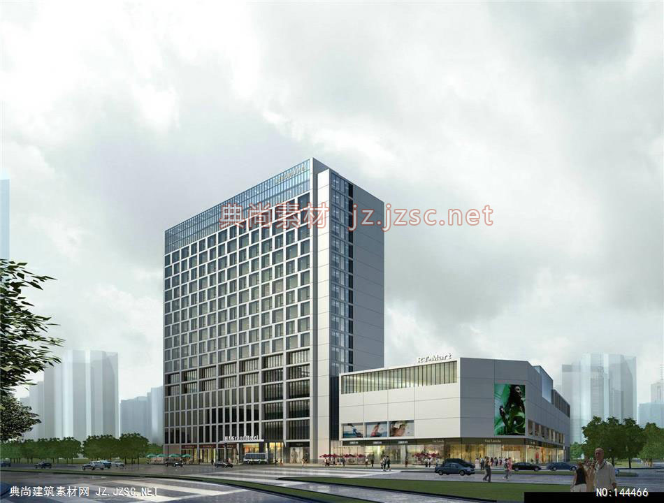 东岸-史工-海安县大润发项目-1效果图-办公楼效果图办公建筑
