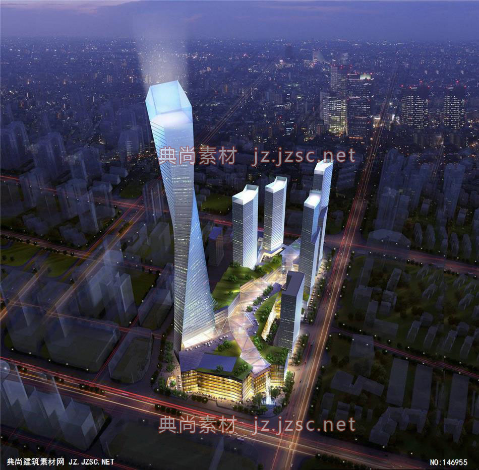 凯里森-长沙CRC-7效果图-办公楼效果图办公建筑