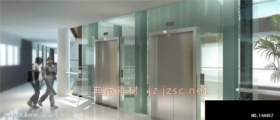 公建上海同程中环学校电梯2效果图-办公楼效果图办公建筑