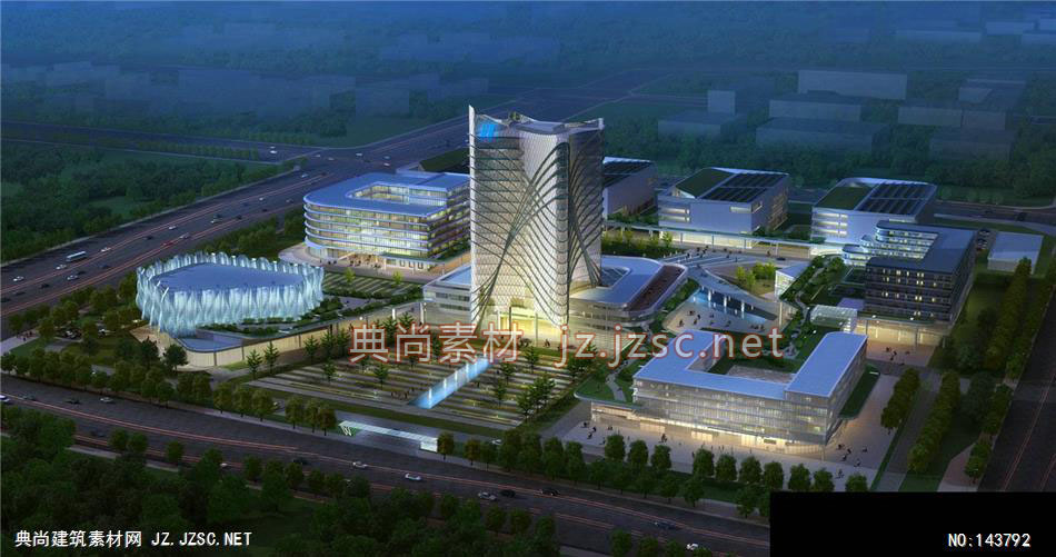 北京华能集团创业中心-9效果图-办公楼效果图办公建筑