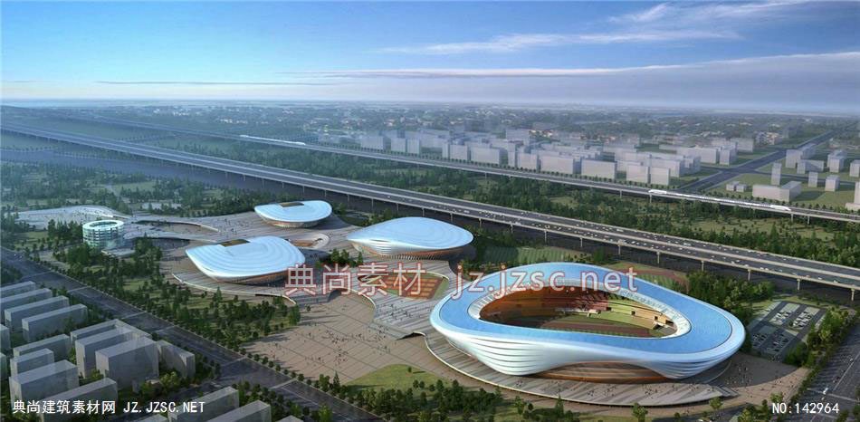 东岸-刘工-营口体育中心-2效果图异形建筑效果图