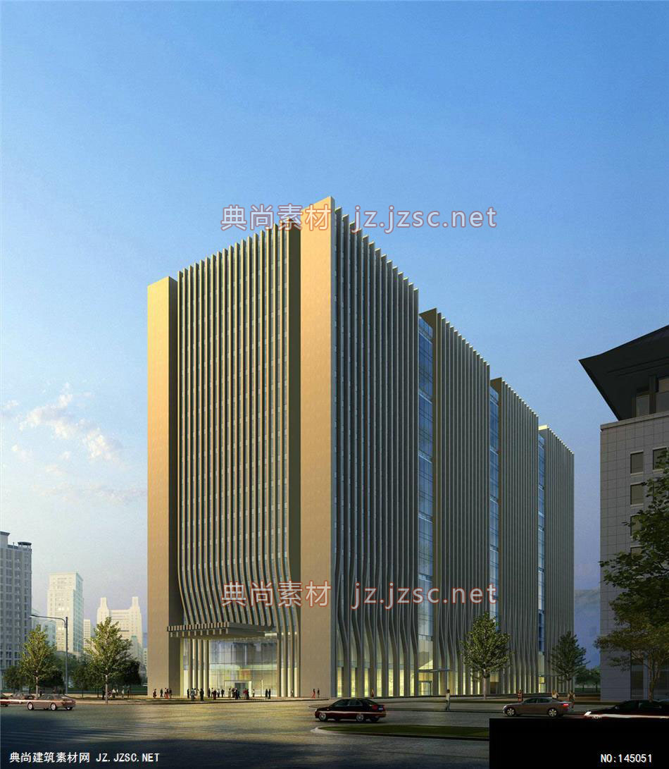 公建一所吴工广发银行76米68米201效果图-办公楼效果图办公建筑