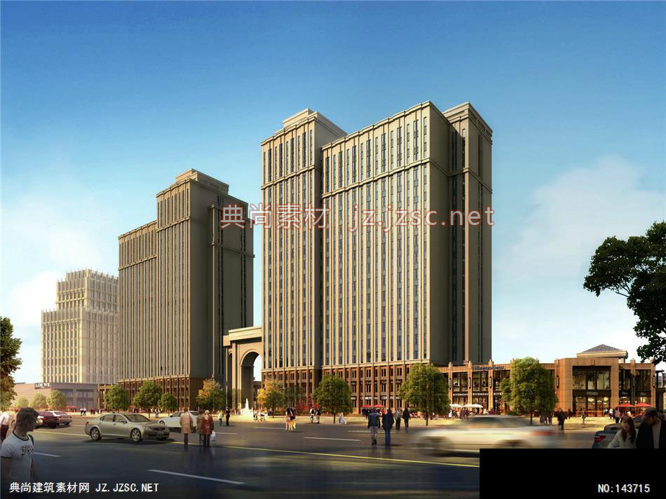 高层公建海波颜工扬州古运河4效果图-办公楼效果图办公建筑