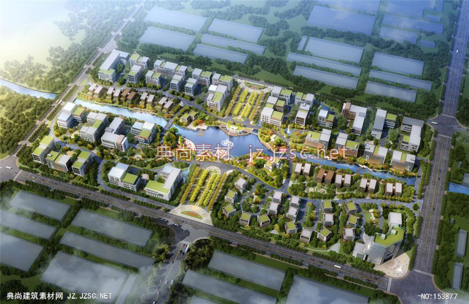 建湖未来科技城科技孵化园-规划效果图设计+文化建筑效果图