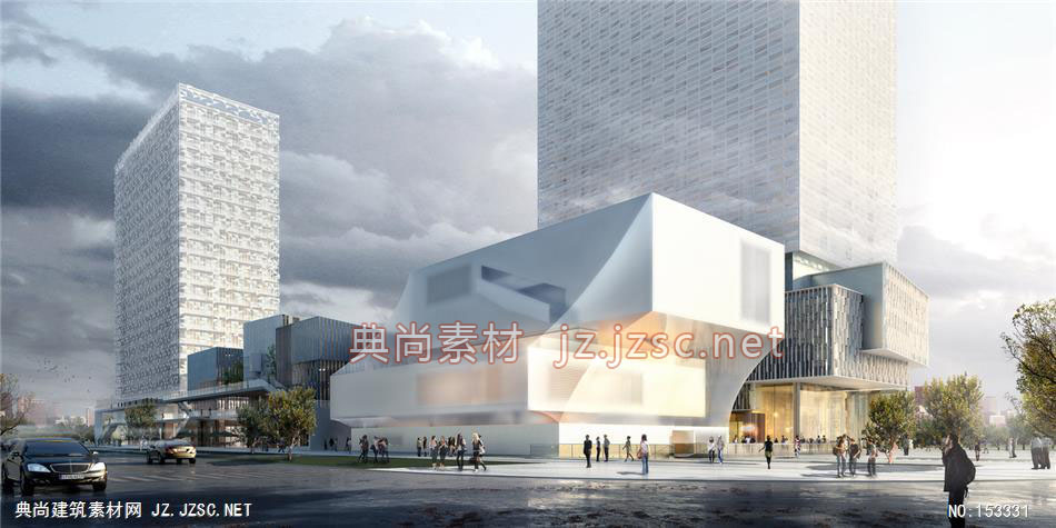 海岛中丝园01-规划效果图设计+文化建筑效果图