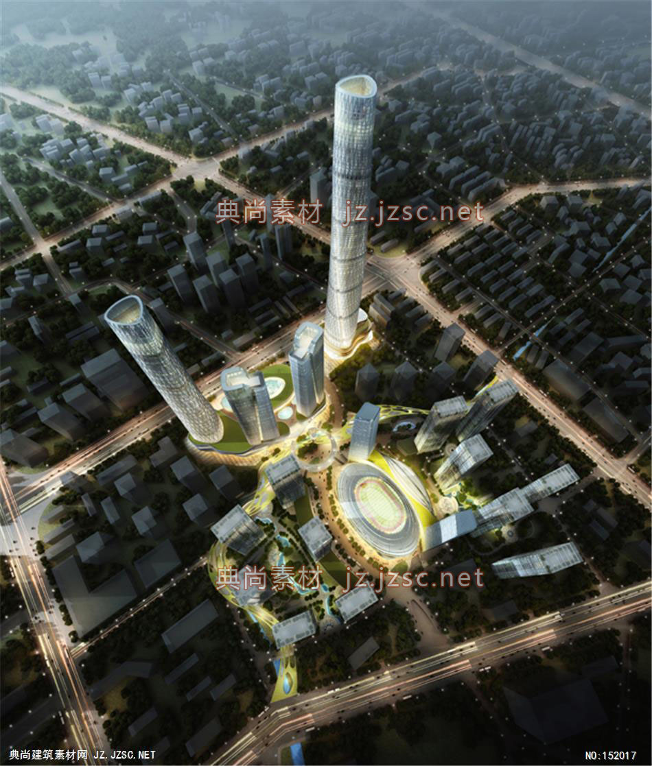 云南拓东体育中心改造03高层办公效果图+交通及医疗建筑效果图