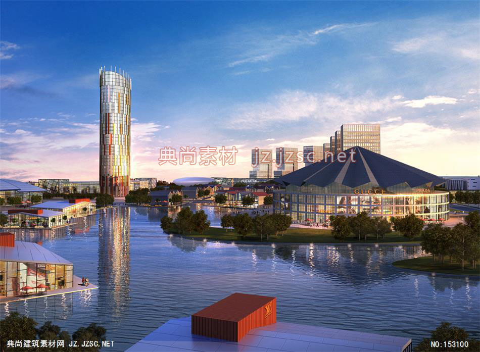 滨江城市设计02-规划效果图设计+文化建筑效果图