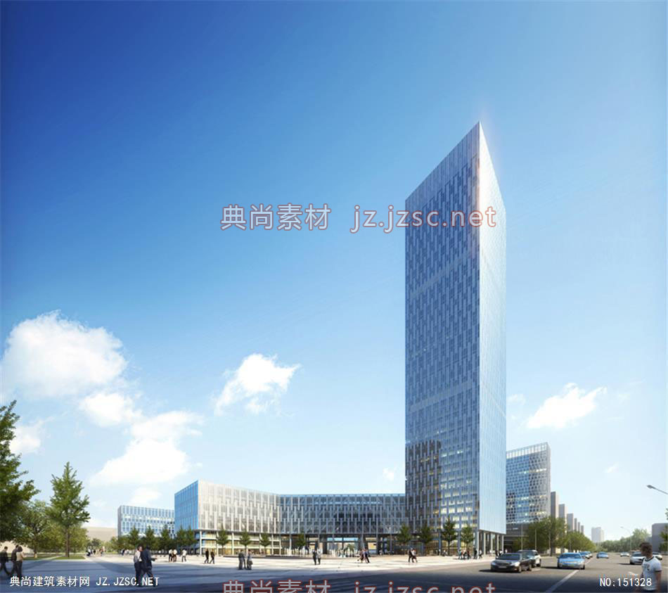 某航运中心03高层办公效果图+交通及医疗建筑效果图