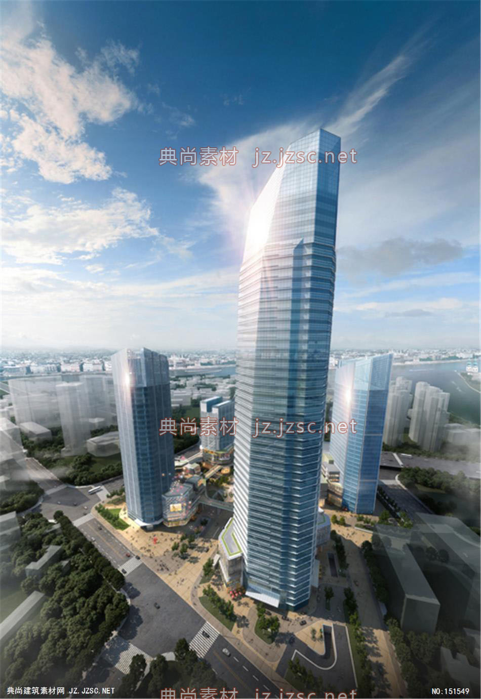 宁波绿地中心01高层办公效果图+交通及医疗建筑效果图