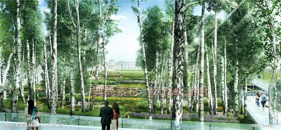 莫斯科公园01-规划效果图设计+文化建筑效果图
