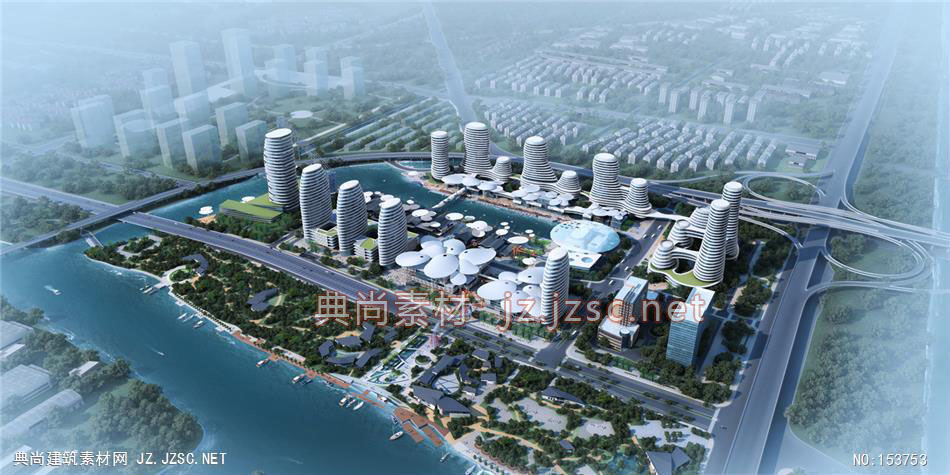 杭州管家漾码头规划03-规划效果图设计+文化建筑效果图