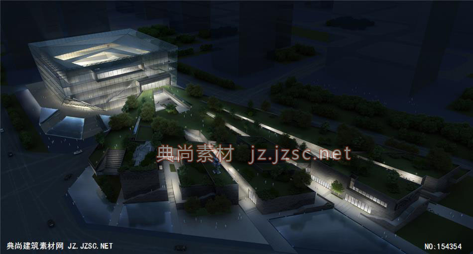 中国摄影博物馆01-规划效果图设计+文化建筑效果图