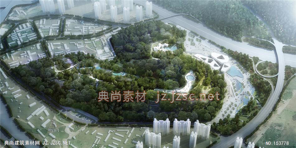深圳安托山博物馆公园08-规划效果图设计+文化建筑效果图