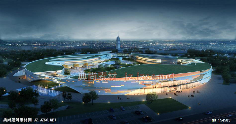 扬州国际展览中心04-规划效果图设计+文化建筑效果图