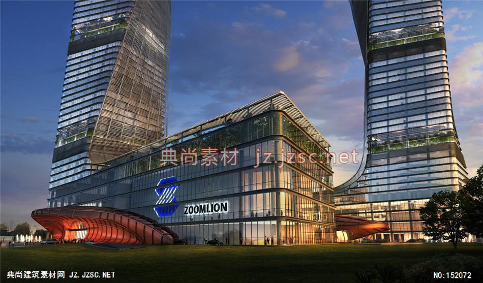 中联大楼新一轮方案08高层办公效果图+交通及医疗建筑效果图