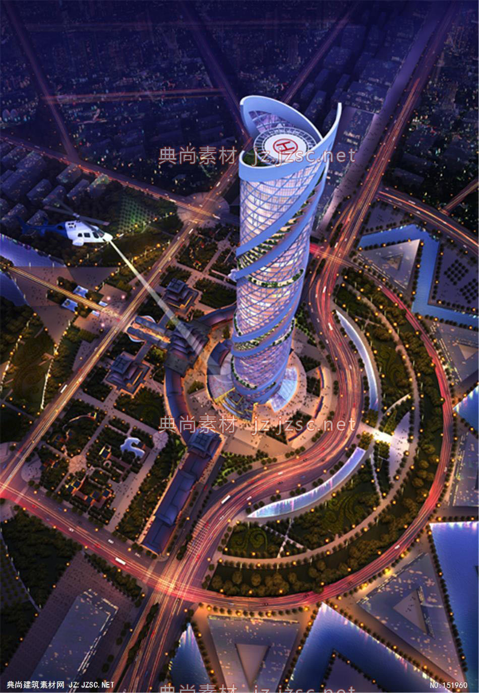 亚太钢结构产业园超高层03高层办公效果图+交通及医疗建筑效果图