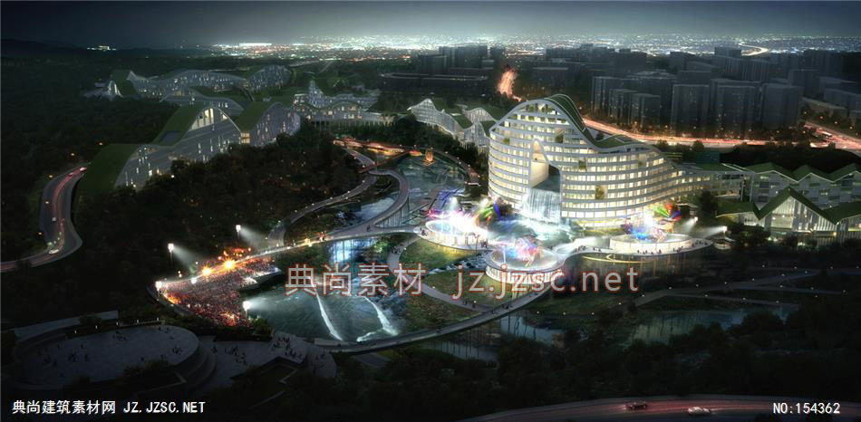 重庆某城市规划01-规划效果图设计+文化建筑效果图