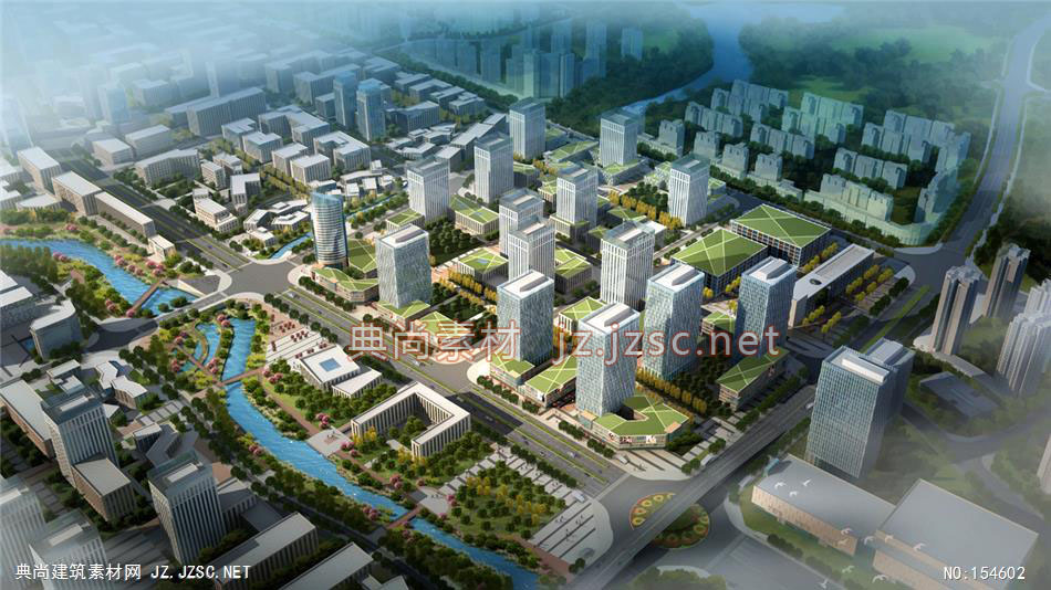 重庆茶园新区一号科技园城市设计03-规划效果图设计+文化建筑效果图