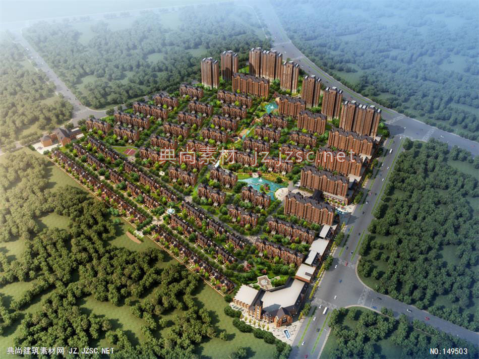 河南辉县水泥厂地块改造方案设计02 住宅建筑效果图 住宅效果图