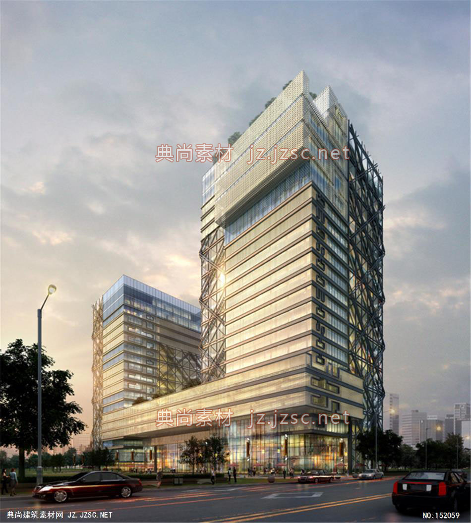 中建海峡大厦高层办公效果图+交通及医疗建筑效果图