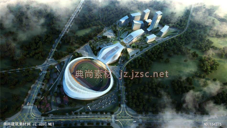 重庆软件教育学校（体艺中心）-规划效果图设计+文化建筑效果图