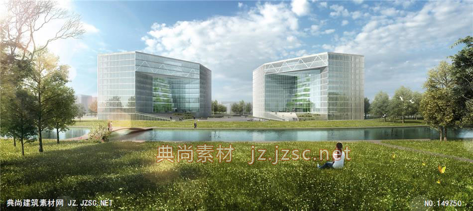 杭州某项目别墅效果图+多层办公效果图建筑