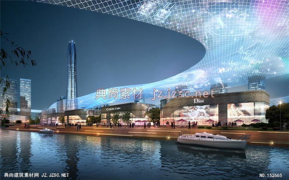 清远燕湖新城水系概念规划与中心区 商业建筑效果图 商业效果图