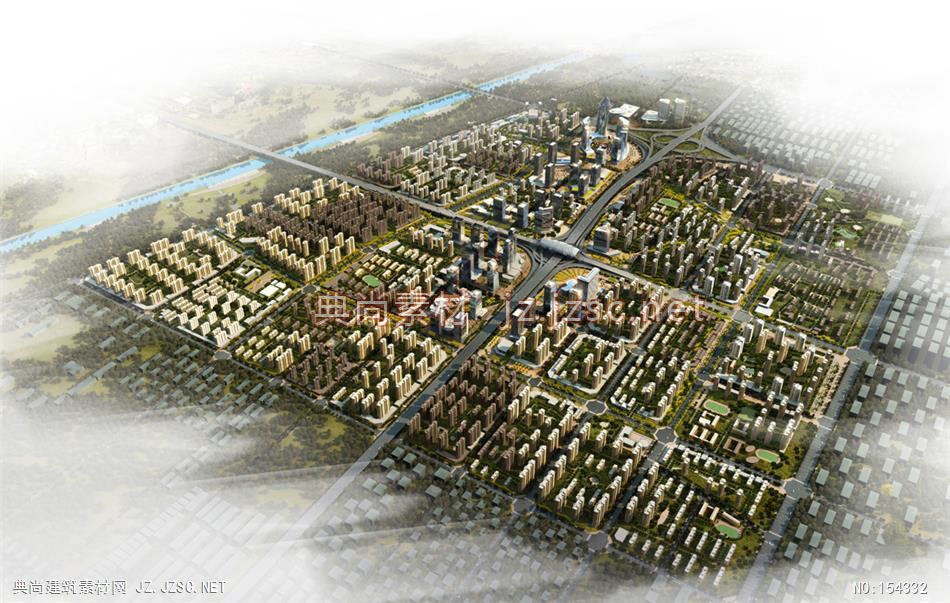 郑州二七区城市设计02-规划效果图设计+文化建筑效果图