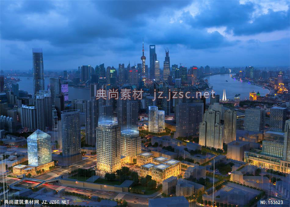 上海北外滩控规-规划效果图设计+文化建筑效果图